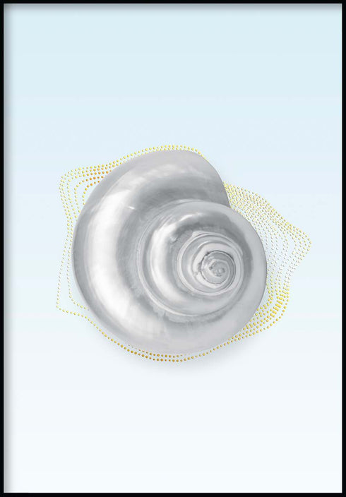 Concha de luna Oro real Póster